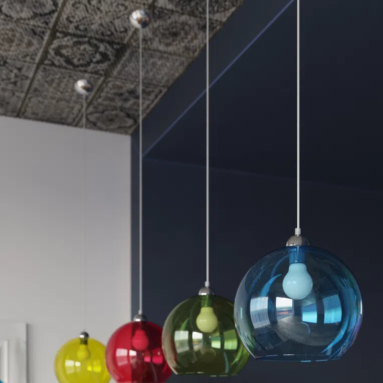 LAMPA WISZĄCA BALL 1XE27 CZERWONY