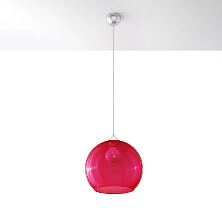 LAMPA WISZĄCA BALL 1XE27 CZERWONY