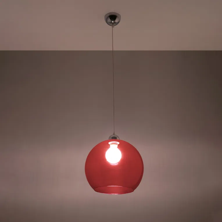 LAMPA WISZĄCA BALL 1XE27 CZERWONY
