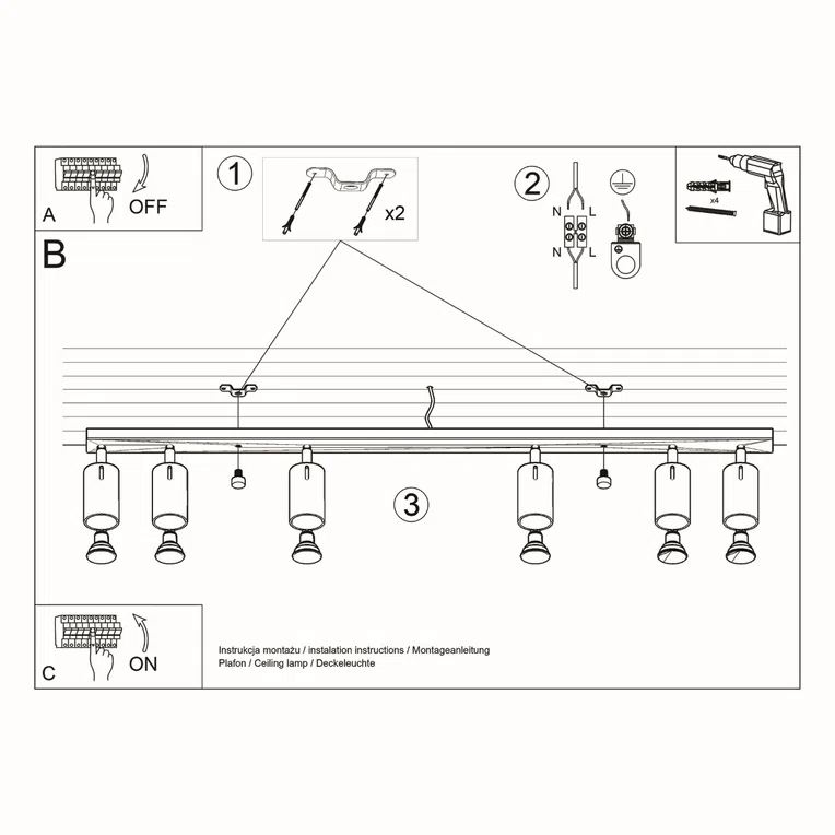 PLAFON RING 6L 6XGU10 BIAŁY