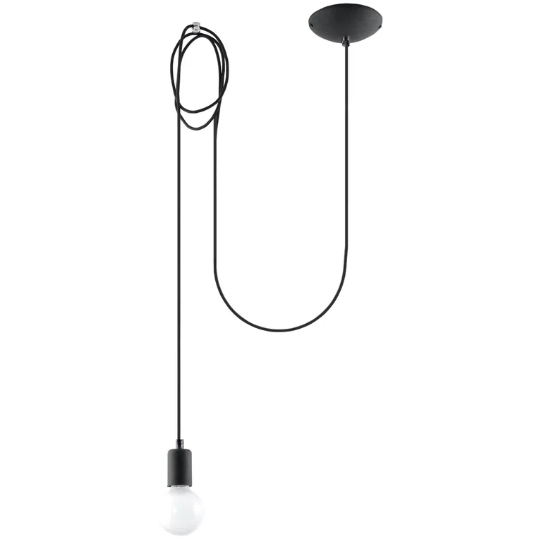 LAMPA WISZĄCA EDISON 1 LONG 1XE27 CZARNY