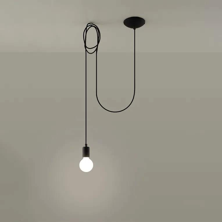 LAMPA WISZĄCA EDISON 1 LONG 1XE27 CZARNY