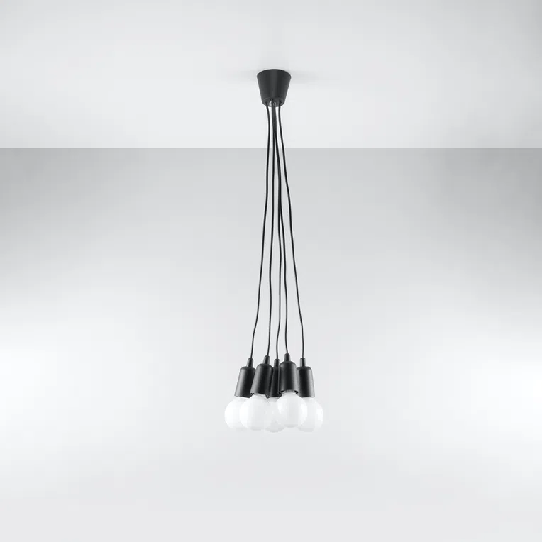 LAMPA WISZĄCA DIEGO 5 5XE27 CZARNY