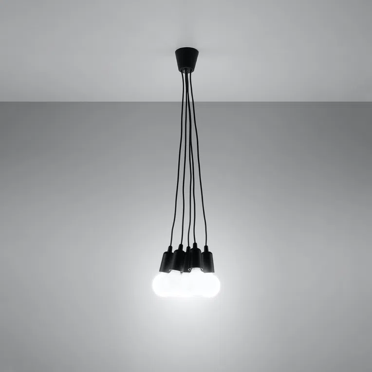 LAMPA WISZĄCA DIEGO 5 5XE27 CZARNY
