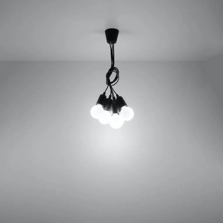 LAMPA WISZĄCA DIEGO 5 5XE27 CZARNY