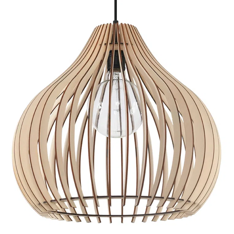 LAMPA WISZĄCA APRILLA 1XE27 NATURALNE DREWNO