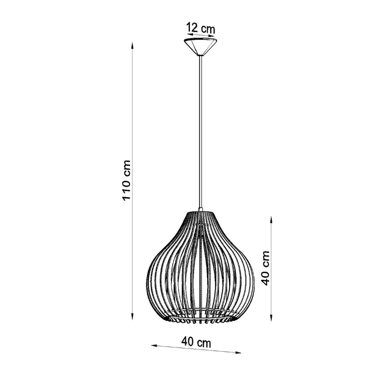LAMPA WISZĄCA APRILLA 1XE27 NATURALNE DREWNO