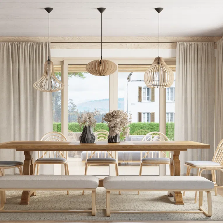 LAMPA WISZĄCA ELZA 1XE27 NATURALNE DREWNO