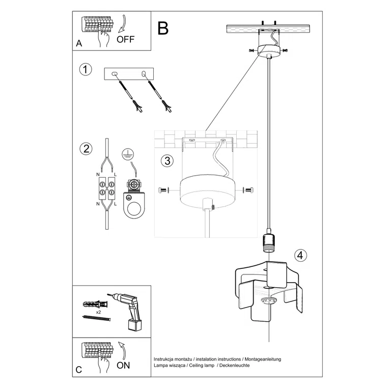 LAMPA WISZĄCA TULIP 1XE27 BIAŁY