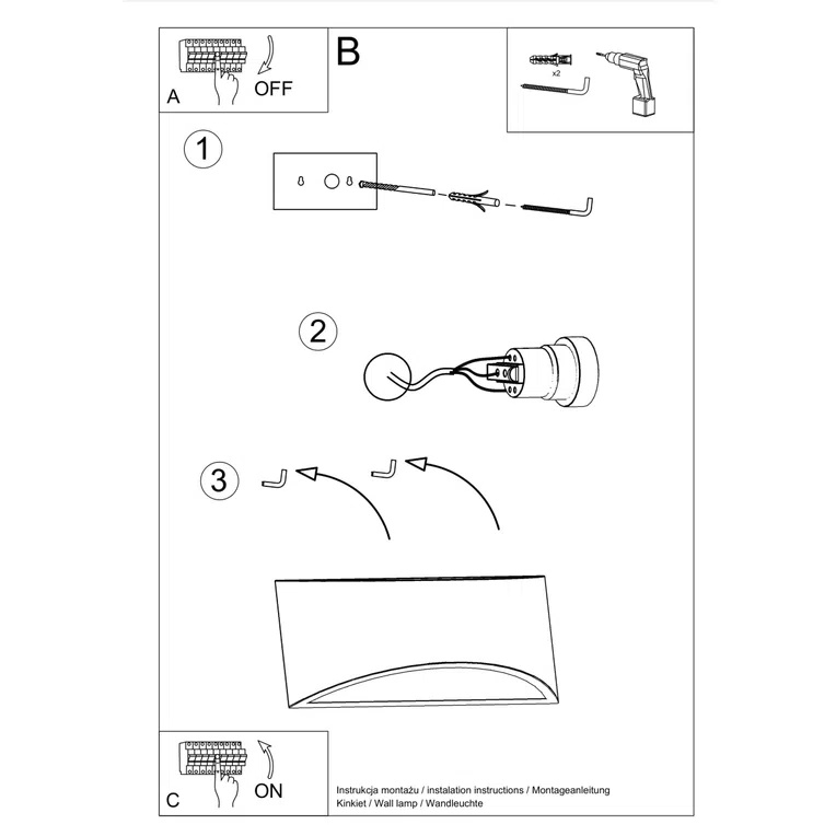 KINKIET CERAMICZNY VIXEN 1XG9 BIAŁY
