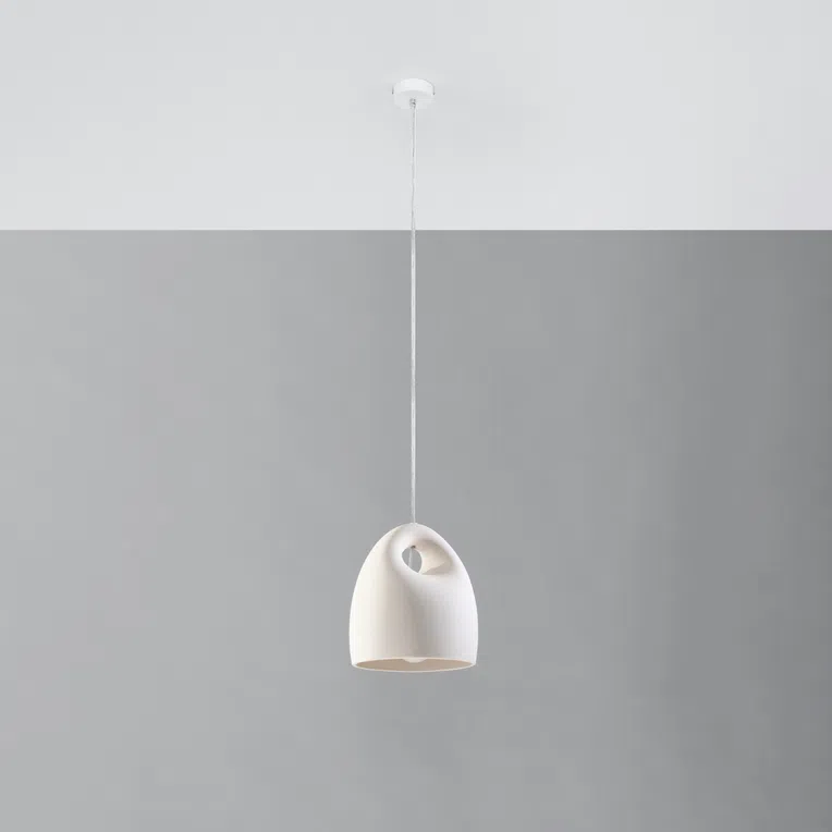 LAMPA WISZĄCA CERAMICZNA BUKANO 1XE27 BIAŁY