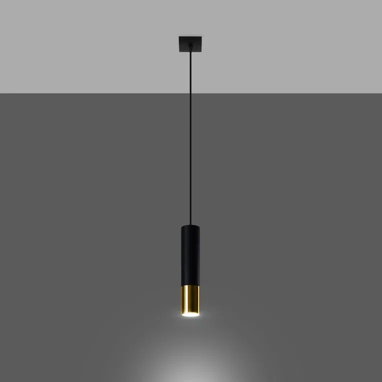 LAMPA WISZĄCA LOOPEZ 1 1XGU10 CZARNY/ZŁOTY
