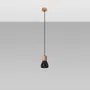 LAMPA WISZĄCA QUBIC 1XE27 CZARNY/NATURALNE DREWNO