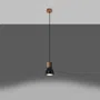 LAMPA WISZĄCA QUBIC 1XE27 CZARNY/NATURALNE DREWNO
