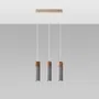 LAMPA WISZĄCA ZANE 3 3XGU10 SZARY/NATURALNE DREWNO