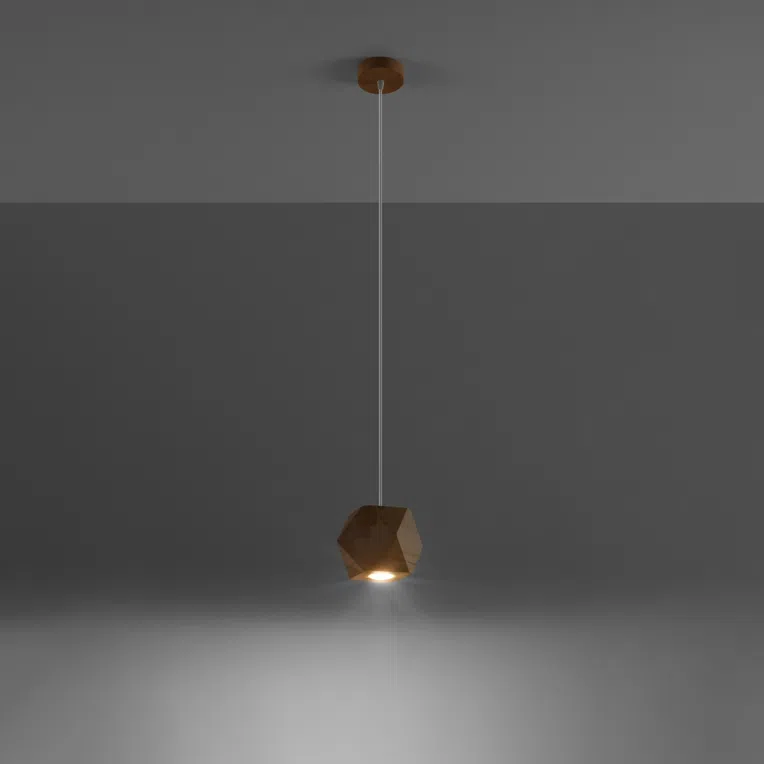 LAMPA WISZĄCA WOODY 1XGU10 NATURALNE DREWNO