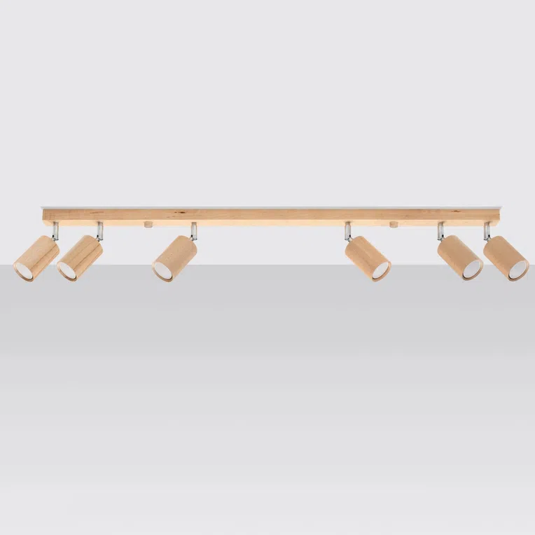 Lampa Reflektor Berg 6 6Xgu10 Drewniana