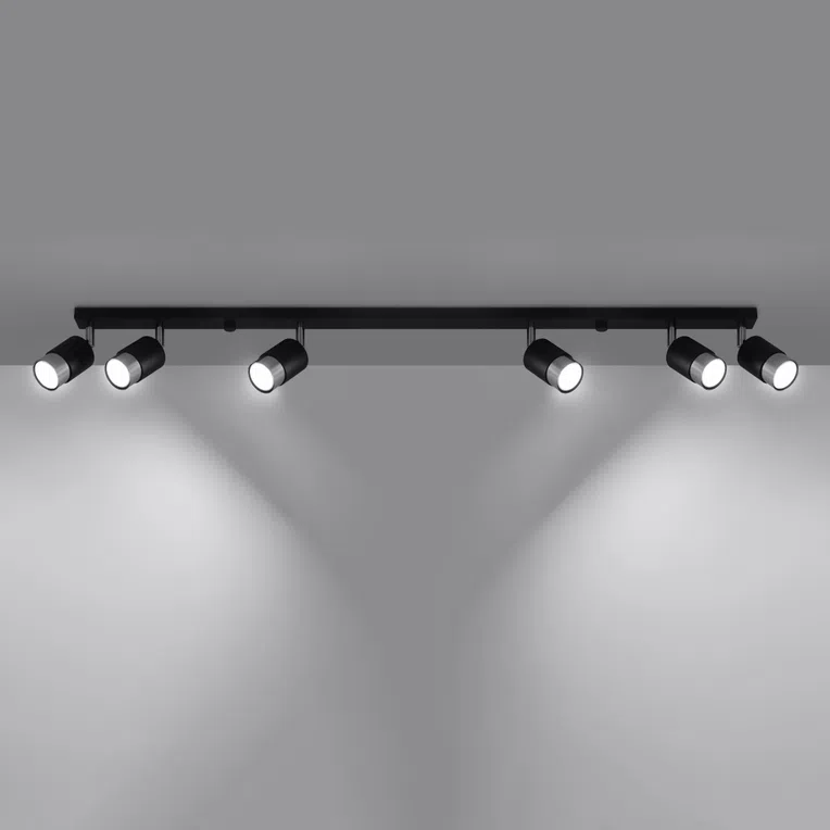 Lampa Reflektor Nero 6 / 6Xgu10 Czarny/Chrom