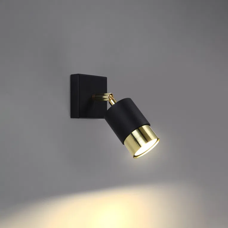 KINKIET NERO 1XGU10 CZARNY/ZŁOTY