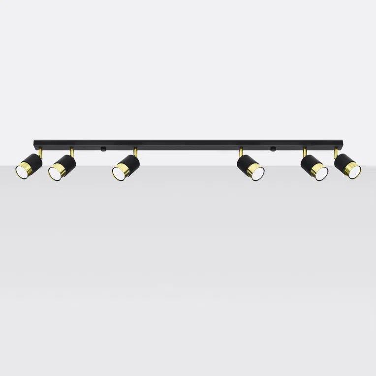 Lampa Reflektor Nero 6 6Xgu10 Czarna/Złota