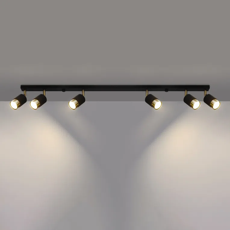 Lampa Reflektor Nero 6 6Xgu10 Czarna/Złota