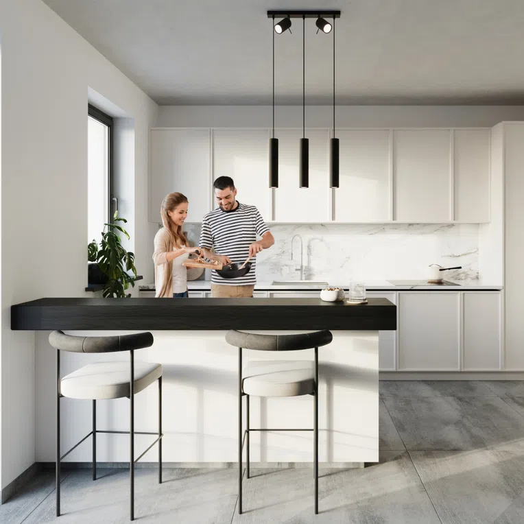 LAMPA WISZĄCA RING 3 5XGU10 CZARNY