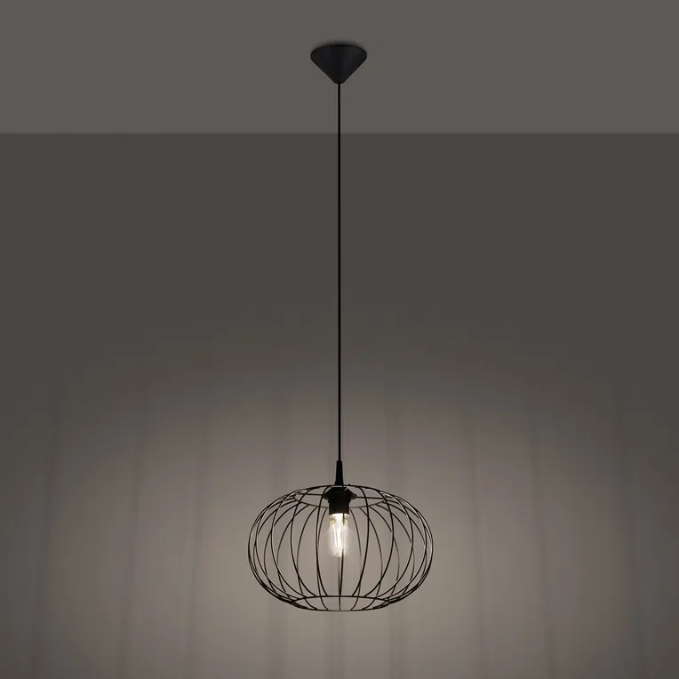 LAMPA WISZĄCA TSUNO 1XE27 CZARNY