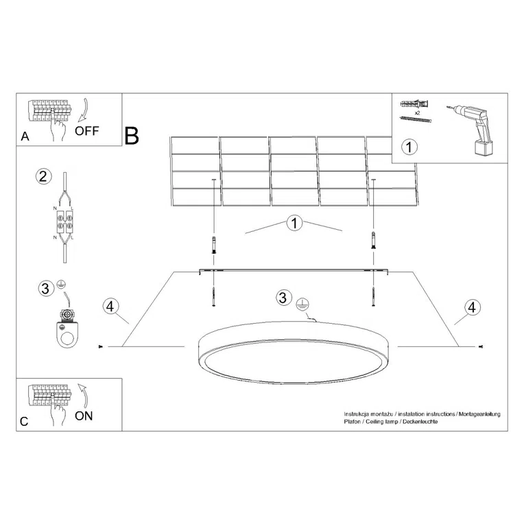 PLAFON ONYX 30 LED 1XLED BIAŁY