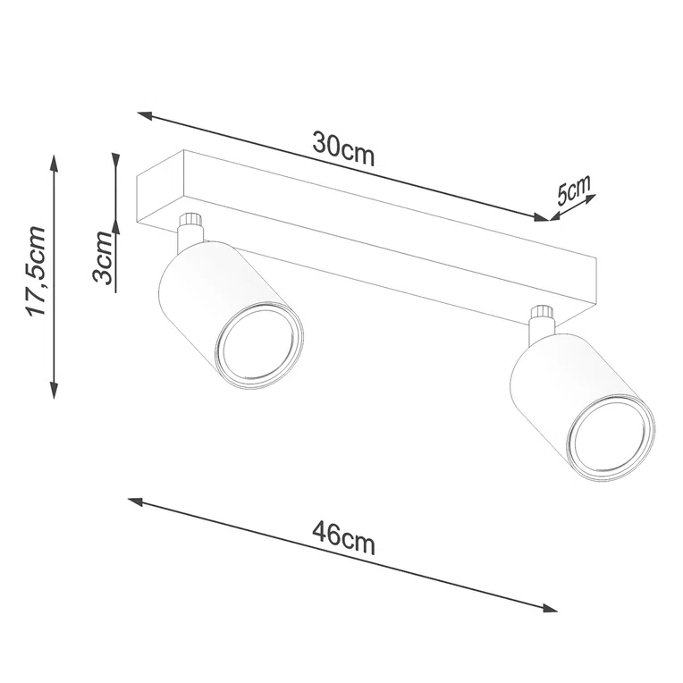 PLAFON VERDO 2 2XGU10 BIAŁY/DREWNO