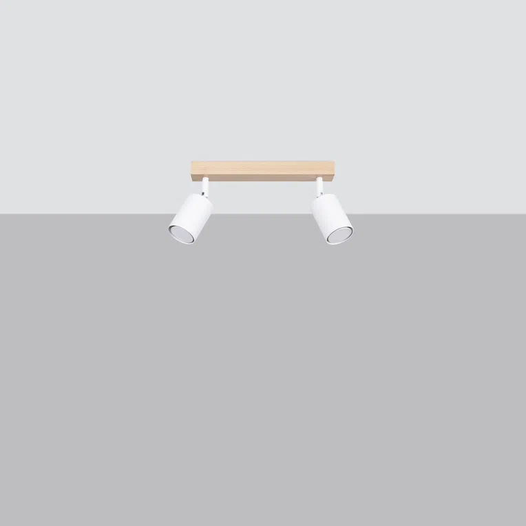 PLAFON VERDO 2 2XGU10 BIAŁY/DREWNO