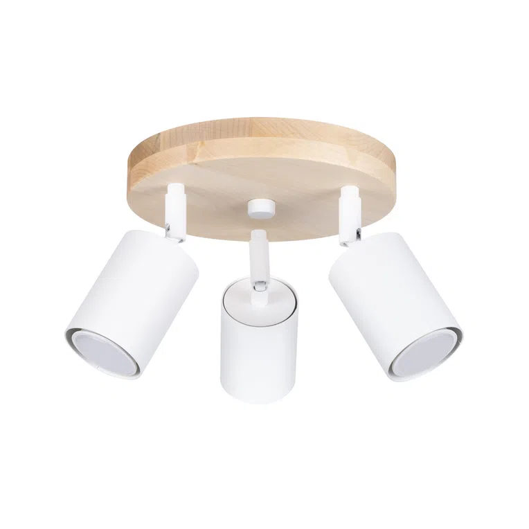 PLAFON VERDO 3P 3XGU10 BIAŁY/DREWNO
