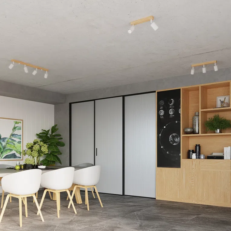 PLAFON VERDO 4 4XGU10 BIAŁY/DREWNO