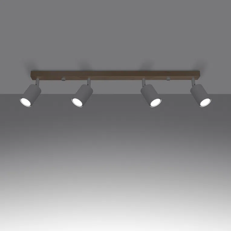 PLAFON VERDO 4 4XGU10 BIAŁY/DREWNO