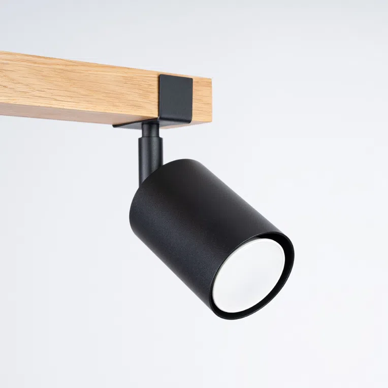 PLAFON FAGER 2 2XGU10 CZARNY/NATURALNE DREWNO