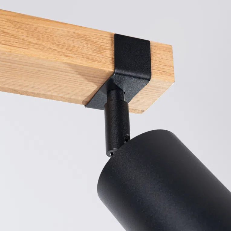 PLAFON FAGER 2 2XGU10 CZARNY/NATURALNE DREWNO