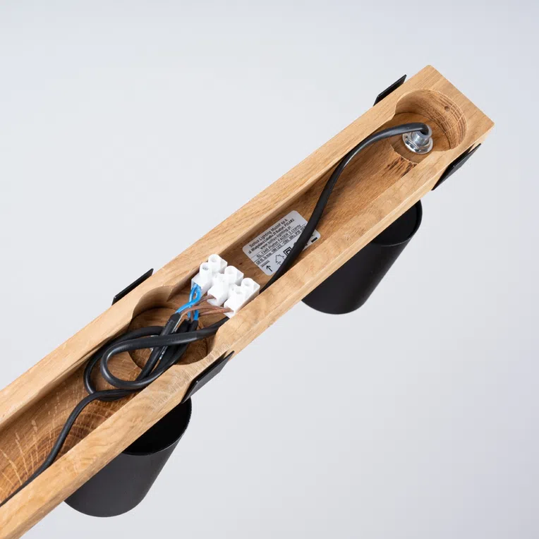 PLAFON FAGER 3 3XGU10 CZARNY/NATURALNE DREWNO