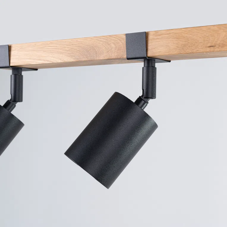 PLAFON FAGER 3 3XGU10 CZARNY/NATURALNE DREWNO