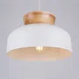 LAMPA WISZĄCA MARION 1XE27 BIAŁY/NATURALNE DREWNO