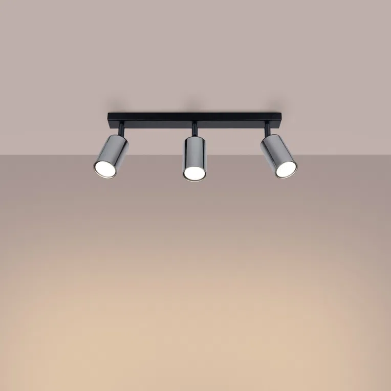 PLAFON WINX 3 / 3XGU10 CZARNY/CHROM