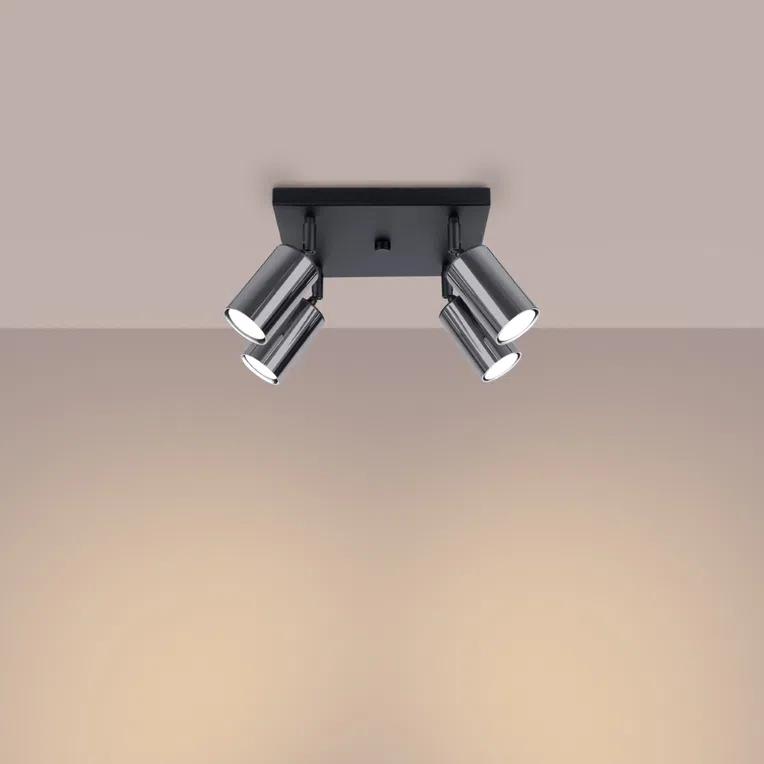 PLAFON WINX 4 / 4XGU10 CZARNY/CHROM