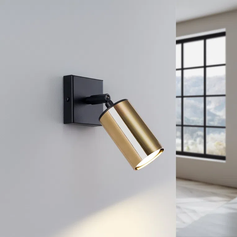 KINKIET WINX 1XGU10 CZARNY/ZŁOTY