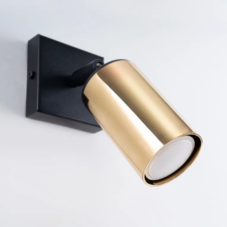 KINKIET WINX 1XGU10 CZARNY/ZŁOTY