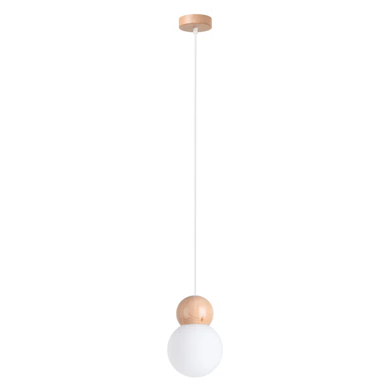 LAMPA WISZĄCA PEKKA 1 / 1XG9 BIAŁY/NATURALNE DREWNO