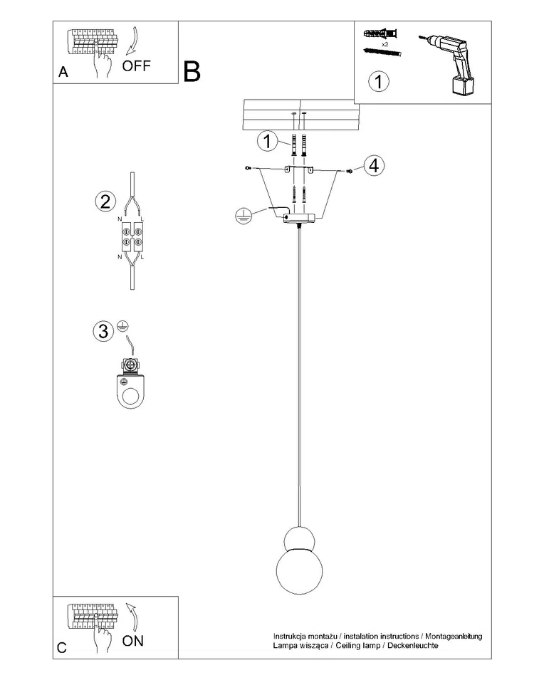 LAMPA WISZĄCA PEKKA 1 / 1XG9 BIAŁY/NATURALNE DREWNO