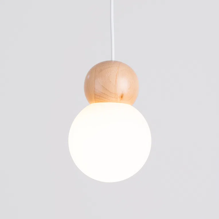 LAMPA WISZĄCA PEKKA 1 / 1XG9 BIAŁY/NATURALNE DREWNO