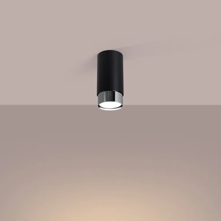 LAMPA SUFITOWA NERO SL.1408 12,5 1XGU10 CZARNY/CHROM