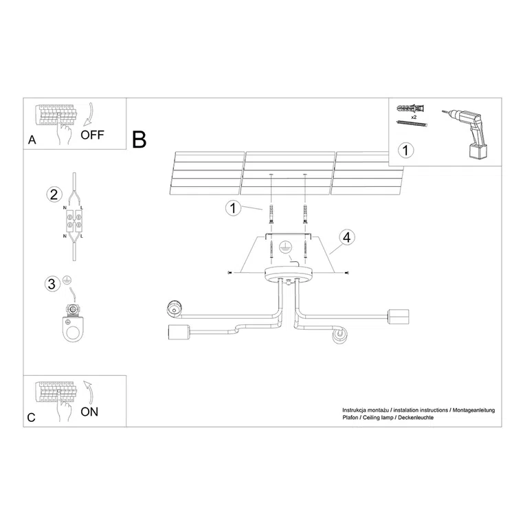 ŻYR VECTOR 4 4XE27 BIA