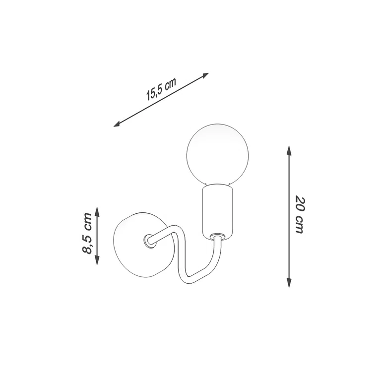 KINKIET VECTOR 1XE27 CZARNY