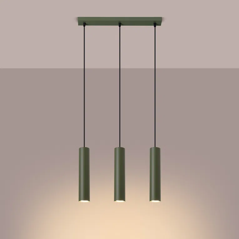 LAMPA WISZĄCA LAGOS SL.1486 L 3XGU10 ZIELONY OLIWKOWY