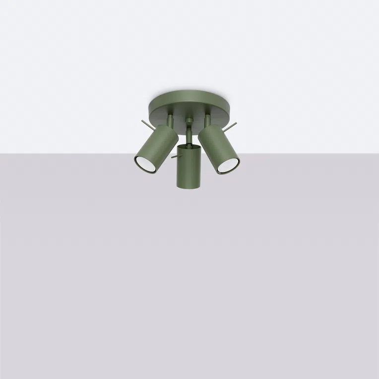 LAMPA SUFITOWA RING SL.1503 P 3XGU10 ZIELONY OLIWKOWY